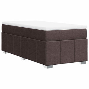 Κρεβάτι Boxspring με Στρώμα Σκούρο Καφέ 100x200 εκ. Υφασμάτινο - Pakobazaar