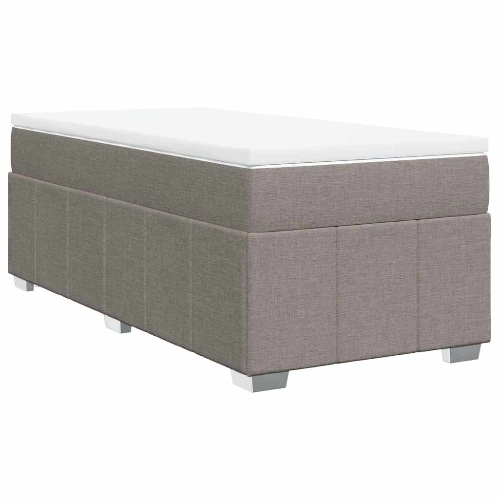 Κρεβάτι Boxspring με Στρώμα Taupe 100 x 200 εκ. Υφασμάτινο - Pakobazaar