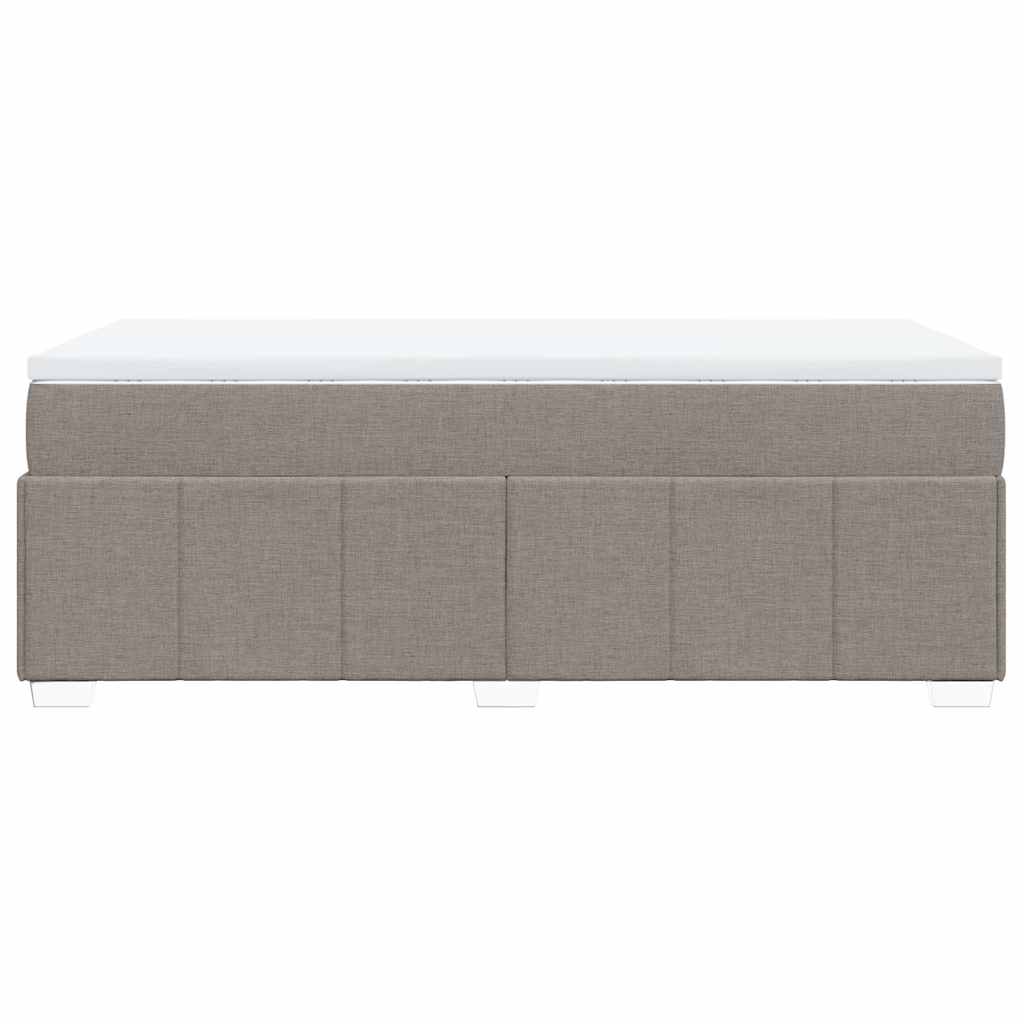 Κρεβάτι Boxspring με Στρώμα Taupe 100 x 200 εκ. Υφασμάτινο - Pakobazaar