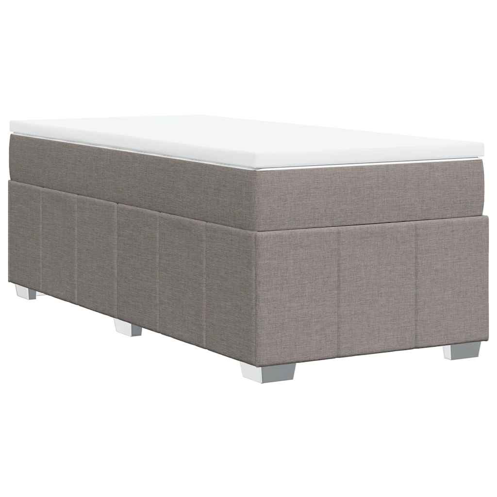 Κρεβάτι Boxspring με Στρώμα Taupe 100 x 200 εκ. Υφασμάτινο - Pakobazaar