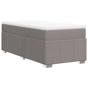 Κρεβάτι Boxspring με Στρώμα Taupe 100 x 200 εκ. Υφασμάτινο - Pakobazaar