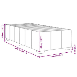 Κρεβάτι Boxspring με Στρώμα Κρεμ 100 x 200 εκ. Υφασμάτινο - Pakobazaar