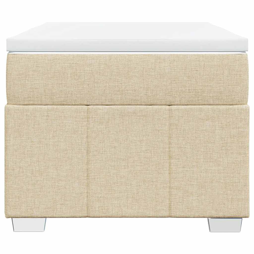 Κρεβάτι Boxspring με Στρώμα Κρεμ 100 x 200 εκ. Υφασμάτινο - Pakobazaar