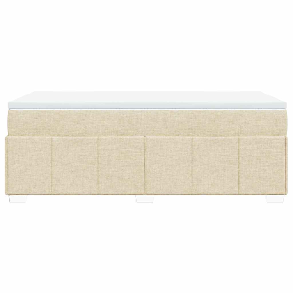 Κρεβάτι Boxspring με Στρώμα Κρεμ 100 x 200 εκ. Υφασμάτινο - Pakobazaar