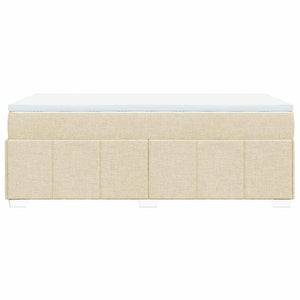 Κρεβάτι Boxspring με Στρώμα Κρεμ 100 x 200 εκ. Υφασμάτινο - Pakobazaar