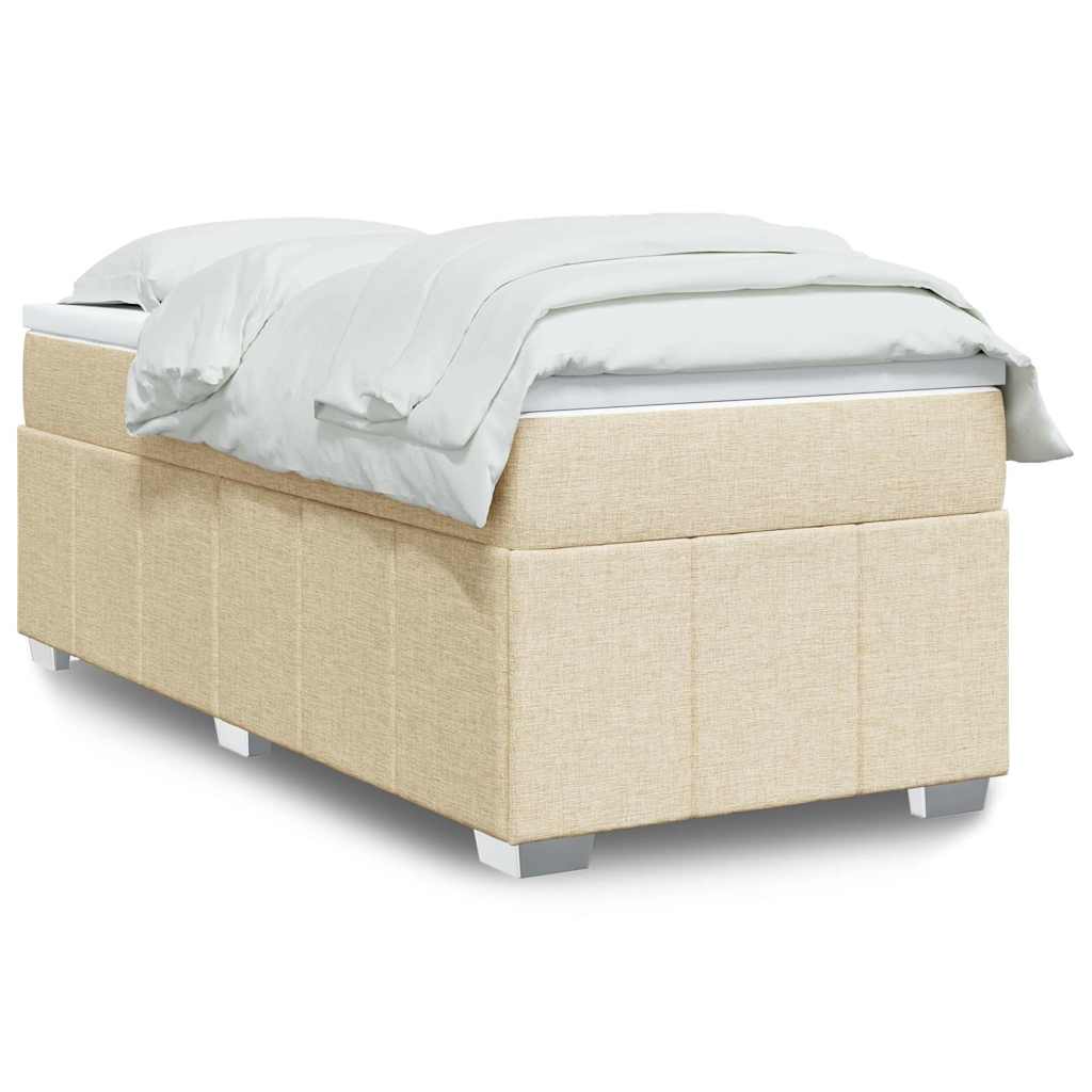 Κρεβάτι Boxspring με Στρώμα Κρεμ 100 x 200 εκ. Υφασμάτινο - Pakobazaar
