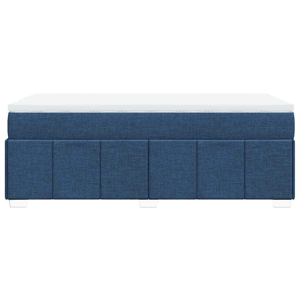 Κρεβάτι Boxspring με Στρώμα Μπλε 100 x 200 εκ. Υφασμάτινο - Pakobazaar