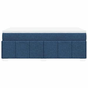 Κρεβάτι Boxspring με Στρώμα Μπλε 100 x 200 εκ. Υφασμάτινο - Pakobazaar