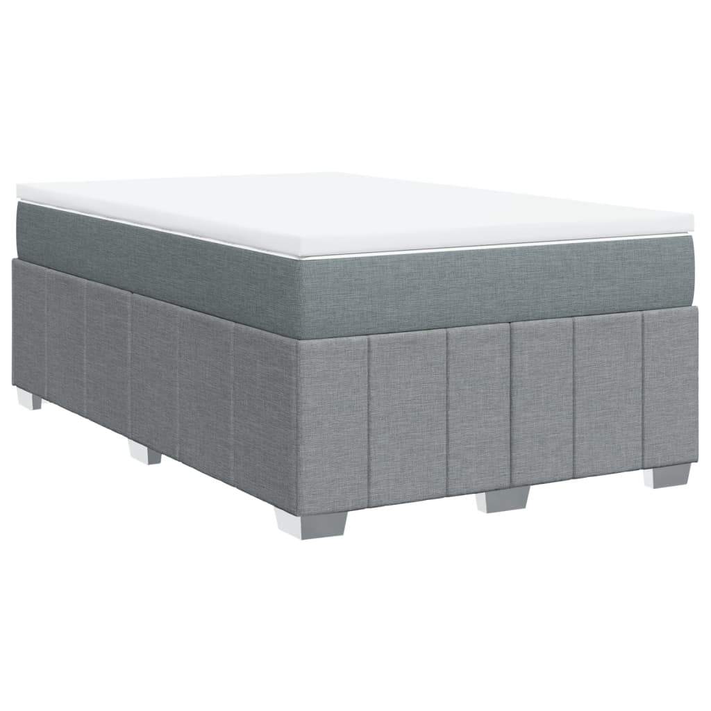 Κρεβάτι Boxspring με Στρώμα Ανοιχτό Γκρι 120x190 εκ. Υφασμάτινο - Pakobazaar