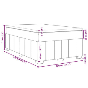 Κρεβάτι Boxspring με Στρώμα Ανοιχτό Γκρι 120x190 εκ. Υφασμάτινο - Pakobazaar