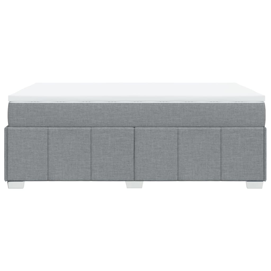 Κρεβάτι Boxspring με Στρώμα Ανοιχτό Γκρι 120x190 εκ. Υφασμάτινο - Pakobazaar