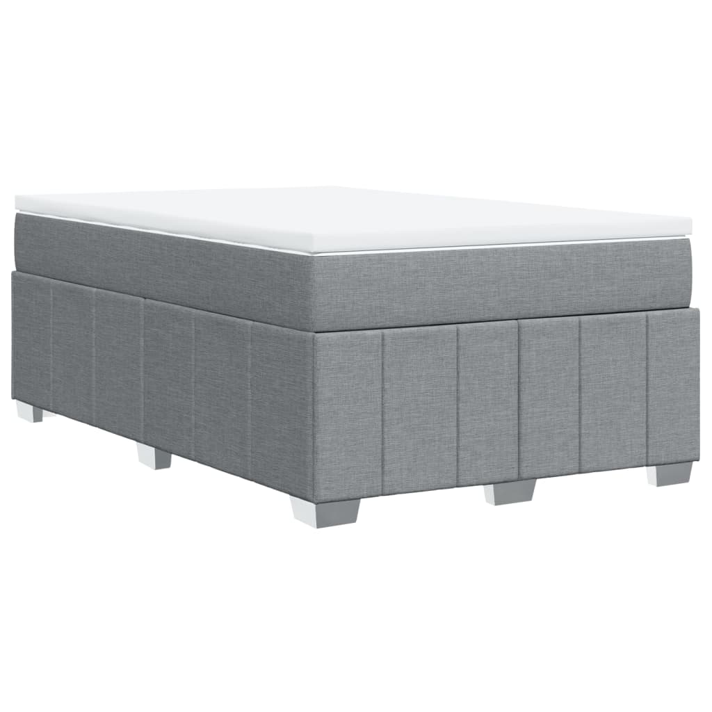 Κρεβάτι Boxspring με Στρώμα Ανοιχτό Γκρι 120x190 εκ. Υφασμάτινο - Pakobazaar