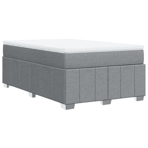 Κρεβάτι Boxspring με Στρώμα Ανοιχτό Γκρι 120x190 εκ. Υφασμάτινο - Pakobazaar