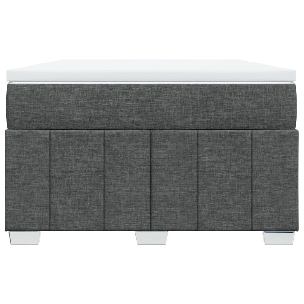 Κρεβάτι Boxspring με Στρώμα Σκούρο Γκρι 120x190 εκ Υφασμάτινο - Pakobazaar