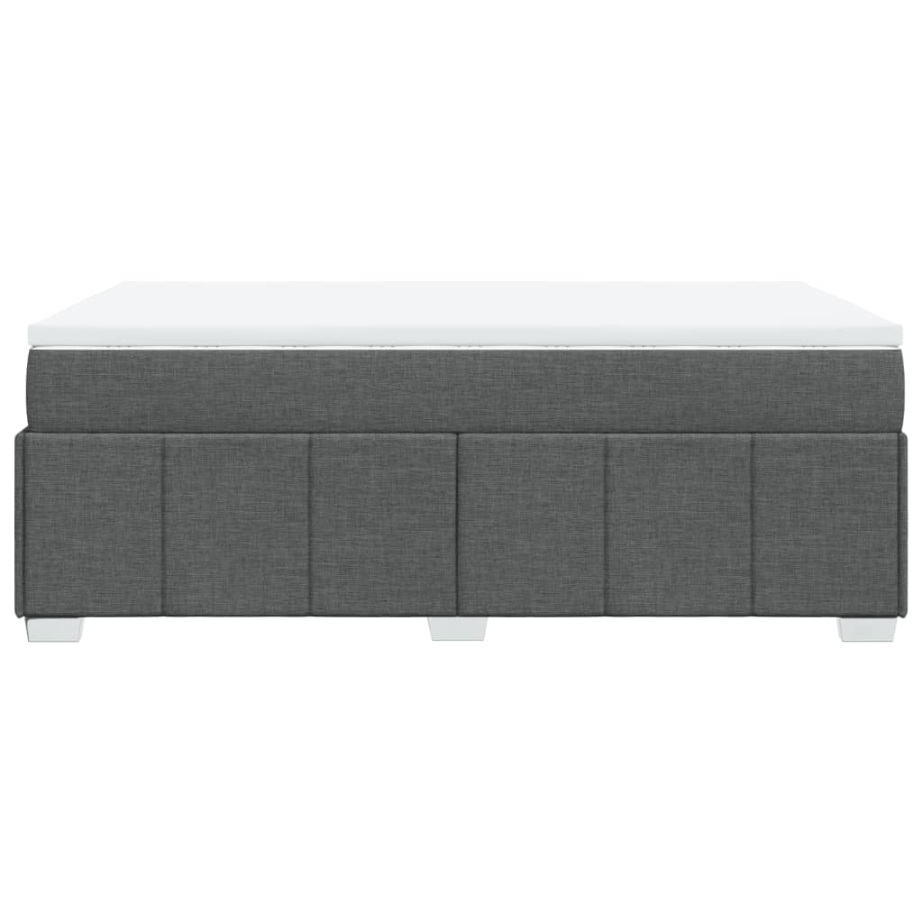 Κρεβάτι Boxspring με Στρώμα Σκούρο Γκρι 120x190 εκ Υφασμάτινο - Pakobazaar