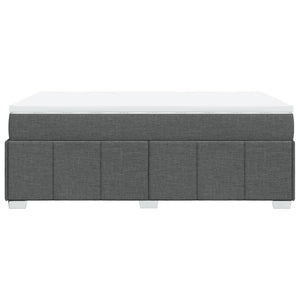 Κρεβάτι Boxspring με Στρώμα Σκούρο Γκρι 120x190 εκ Υφασμάτινο - Pakobazaar