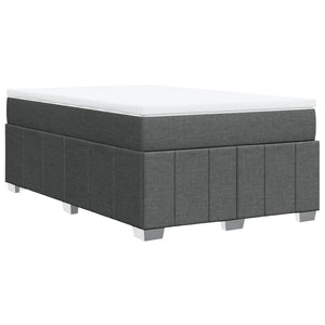 Κρεβάτι Boxspring με Στρώμα Σκούρο Γκρι 120x190 εκ Υφασμάτινο - Pakobazaar
