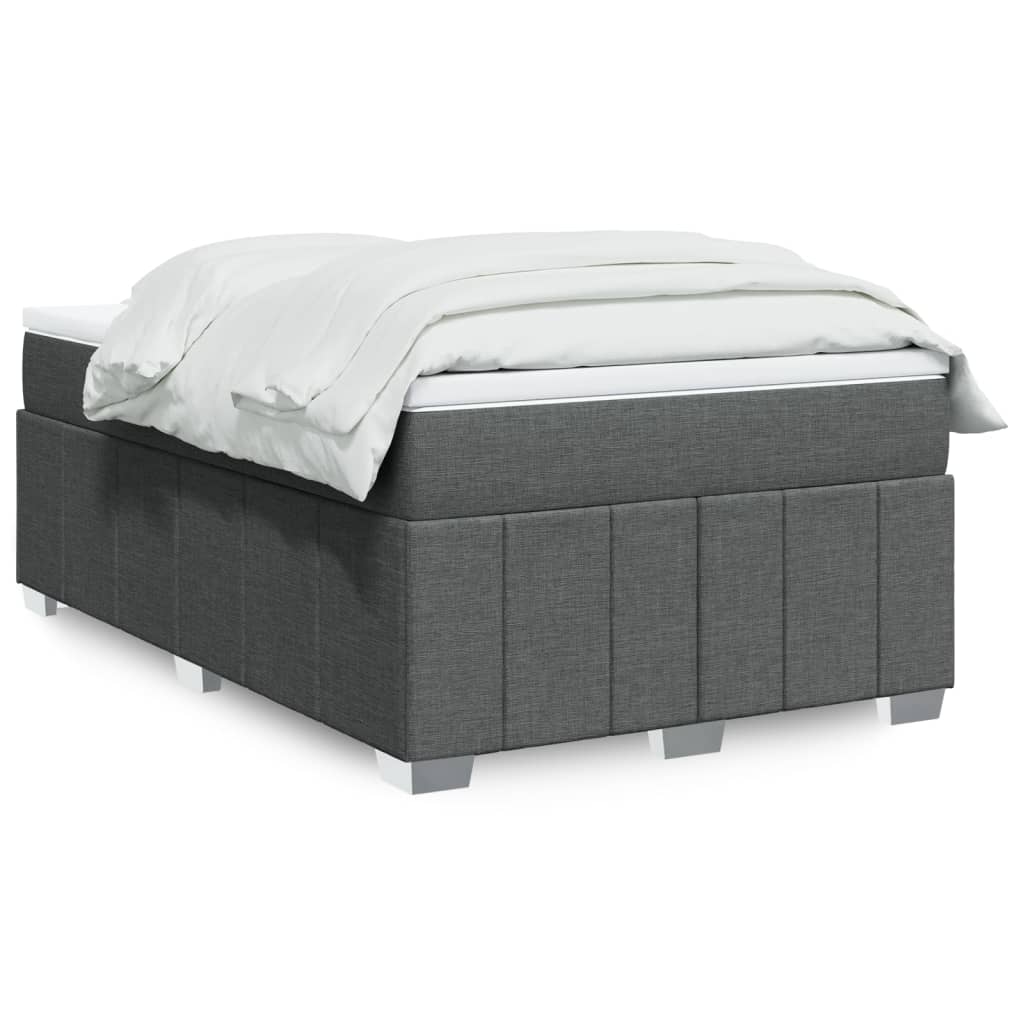 Κρεβάτι Boxspring με Στρώμα Σκούρο Γκρι 120x190 εκ Υφασμάτινο - Pakobazaar