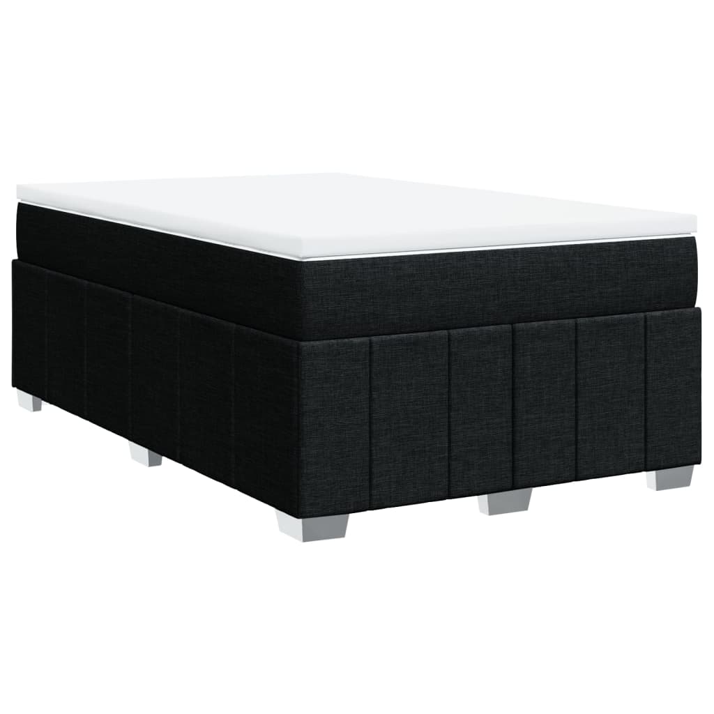 Κρεβάτι Boxspring με Στρώμα Μαύρο 120x190 εκ. Υφασμάτινο - Pakobazaar