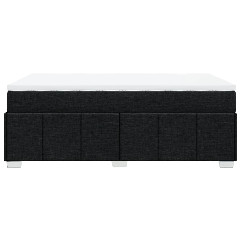 Κρεβάτι Boxspring με Στρώμα Μαύρο 120x190 εκ. Υφασμάτινο - Pakobazaar