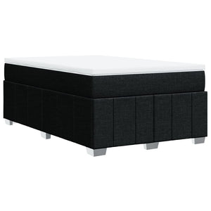 Κρεβάτι Boxspring με Στρώμα Μαύρο 120x190 εκ. Υφασμάτινο - Pakobazaar