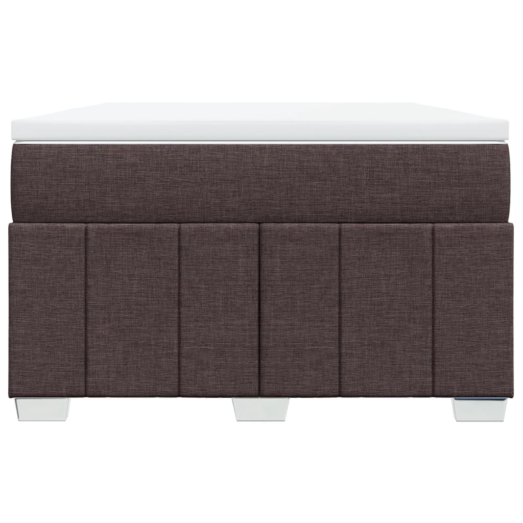 Κρεβάτι Boxspring με Στρώμα Σκούρο Καφέ 120x190 εκ Υφασμάτινο - Pakobazaar