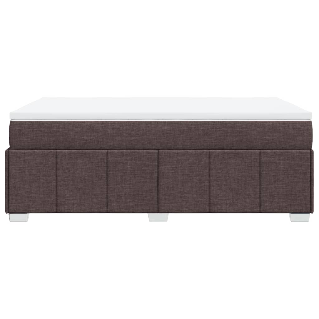 Κρεβάτι Boxspring με Στρώμα Σκούρο Καφέ 120x190 εκ Υφασμάτινο - Pakobazaar