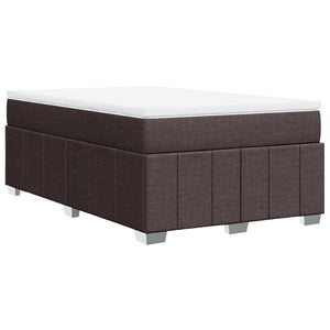 Κρεβάτι Boxspring με Στρώμα Σκούρο Καφέ 120x190 εκ Υφασμάτινο - Pakobazaar