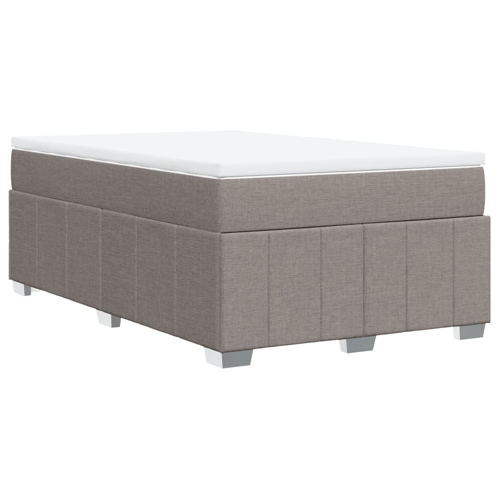 Κρεβάτι Boxspring με Στρώμα Taupe 120x190 εκ. Υφασμάτινο - Pakobazaar