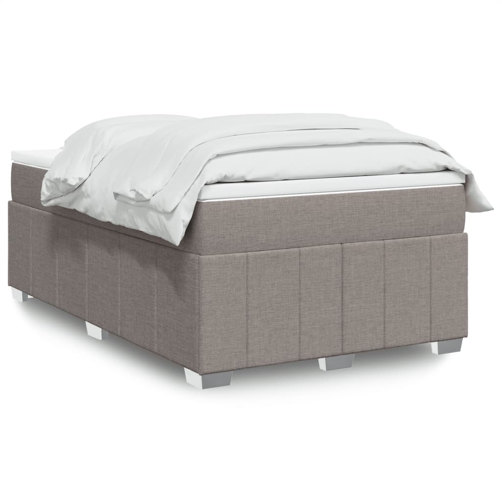 Κρεβάτι Boxspring με Στρώμα Taupe 120x190 εκ. Υφασμάτινο - Pakobazaar