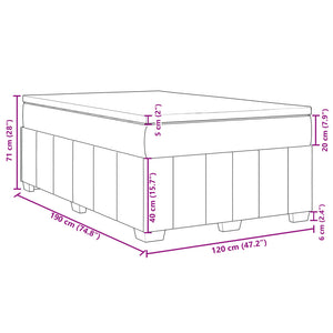 Κρεβάτι Boxspring με Στρώμα Κρεμ 120x190 εκ. Υφασμάτινο - Pakobazaar