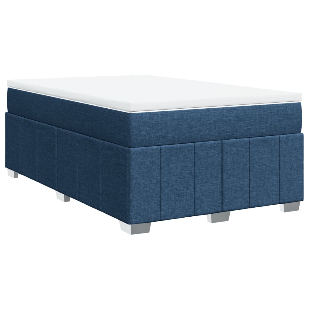 Κρεβάτι Boxspring με Στρώμα Μπλε 120x190 εκ. Υφασμάτινο