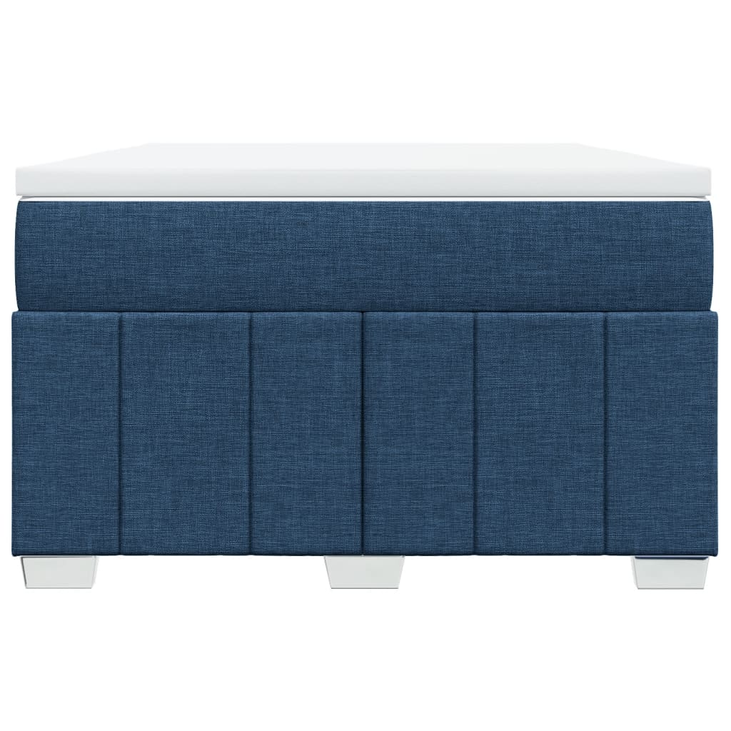 Κρεβάτι Boxspring με Στρώμα Μπλε 120x190 εκ. Υφασμάτινο