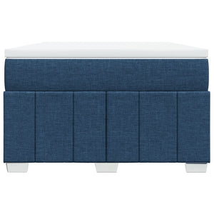 Κρεβάτι Boxspring με Στρώμα Μπλε 120x190 εκ. Υφασμάτινο - Pakobazaar