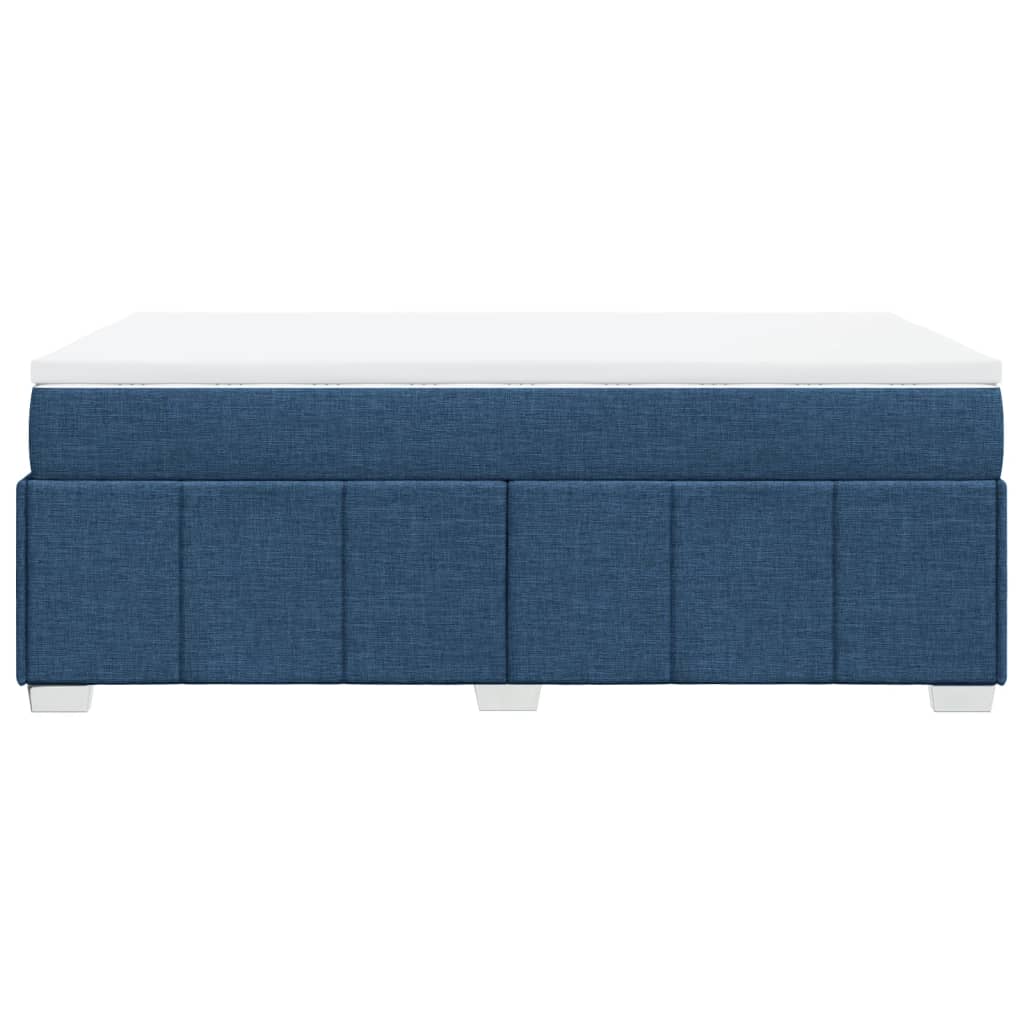 Κρεβάτι Boxspring με Στρώμα Μπλε 120x190 εκ. Υφασμάτινο