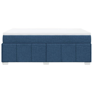 Κρεβάτι Boxspring με Στρώμα Μπλε 120x190 εκ. Υφασμάτινο - Pakobazaar