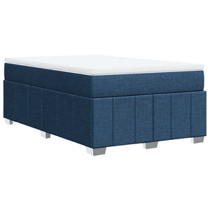 Κρεβάτι Boxspring με Στρώμα Μπλε 120x190 εκ. Υφασμάτινο - Pakobazaar