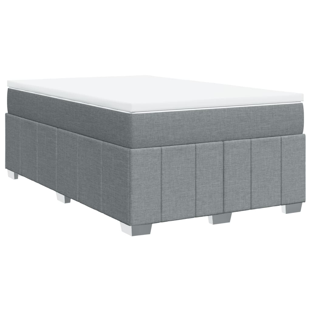 Κρεβάτι Boxspring με Στρώμα Ανοιχτό Γκρι 120x200 εκ. Υφασμάτινο - Pakobazaar