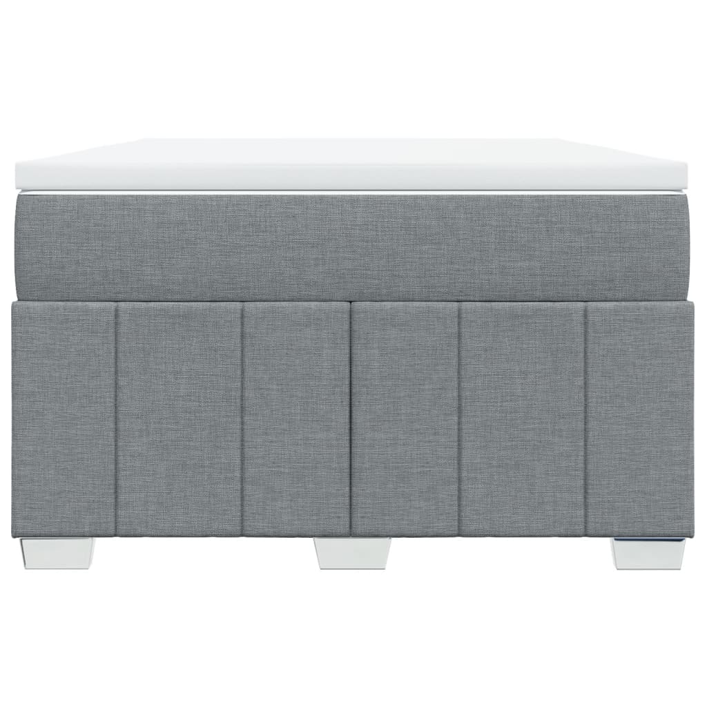 Κρεβάτι Boxspring με Στρώμα Ανοιχτό Γκρι 120x200 εκ. Υφασμάτινο - Pakobazaar