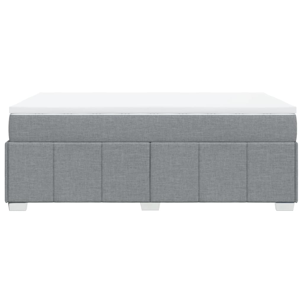 Κρεβάτι Boxspring με Στρώμα Ανοιχτό Γκρι 120x200 εκ. Υφασμάτινο - Pakobazaar