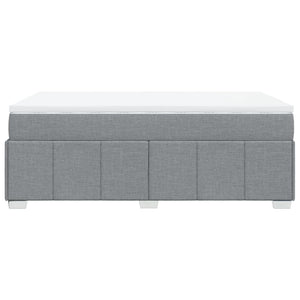 Κρεβάτι Boxspring με Στρώμα Ανοιχτό Γκρι 120x200 εκ. Υφασμάτινο - Pakobazaar