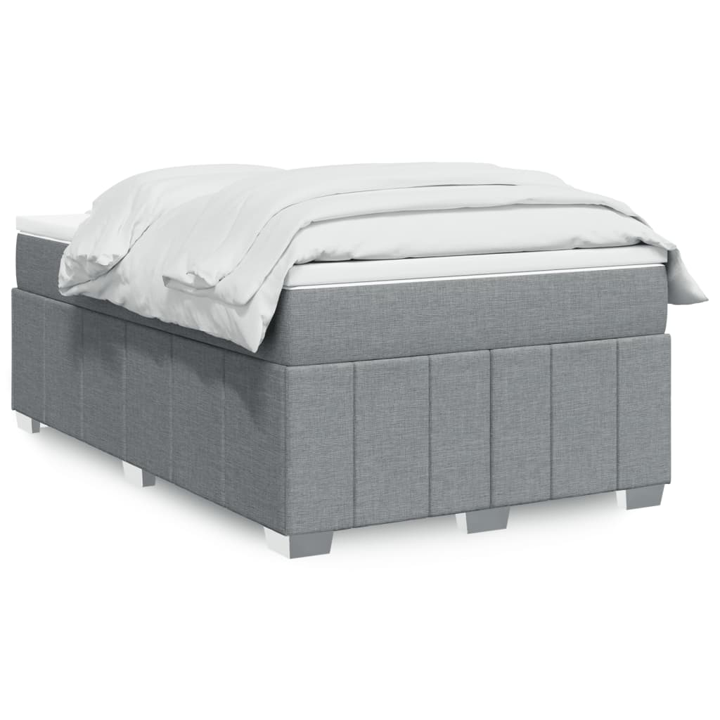 Κρεβάτι Boxspring με Στρώμα Ανοιχτό Γκρι 120x200 εκ. Υφασμάτινο - Pakobazaar