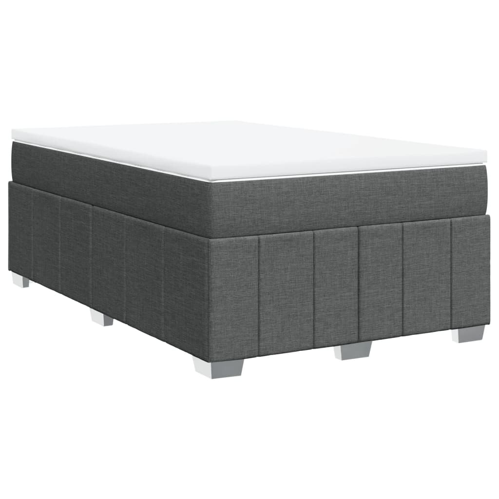 Κρεβάτι Boxspring με Στρώμα Σκούρο Γκρι 120x200 εκ. Υφασμάτινο - Pakobazaar