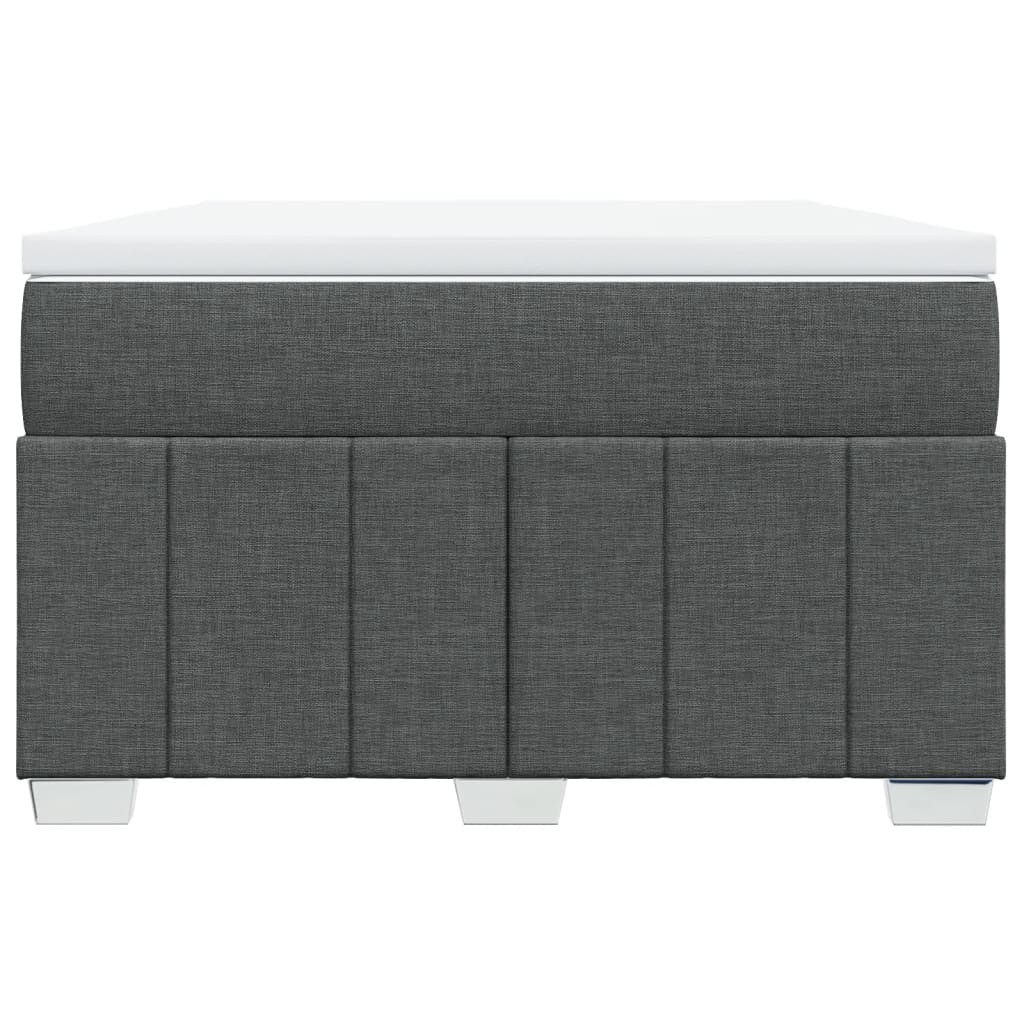 Κρεβάτι Boxspring με Στρώμα Σκούρο Γκρι 120x200 εκ. Υφασμάτινο - Pakobazaar