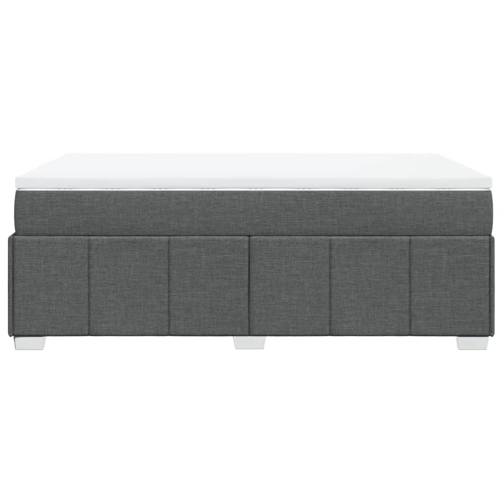 Κρεβάτι Boxspring με Στρώμα Σκούρο Γκρι 120x200 εκ. Υφασμάτινο - Pakobazaar