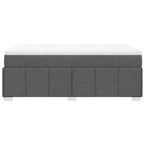 Κρεβάτι Boxspring με Στρώμα Σκούρο Γκρι 120x200 εκ. Υφασμάτινο - Pakobazaar