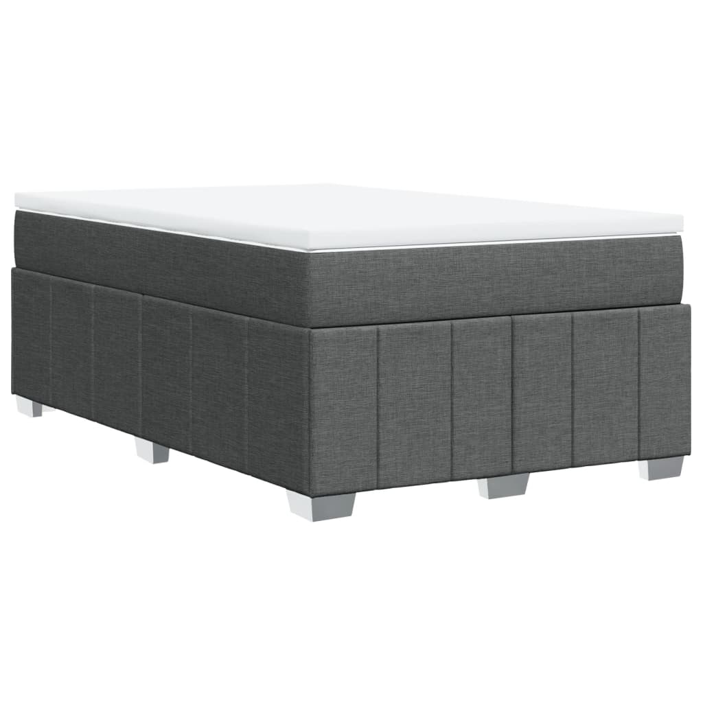 Κρεβάτι Boxspring με Στρώμα Σκούρο Γκρι 120x200 εκ. Υφασμάτινο - Pakobazaar