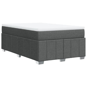 Κρεβάτι Boxspring με Στρώμα Σκούρο Γκρι 120x200 εκ. Υφασμάτινο - Pakobazaar