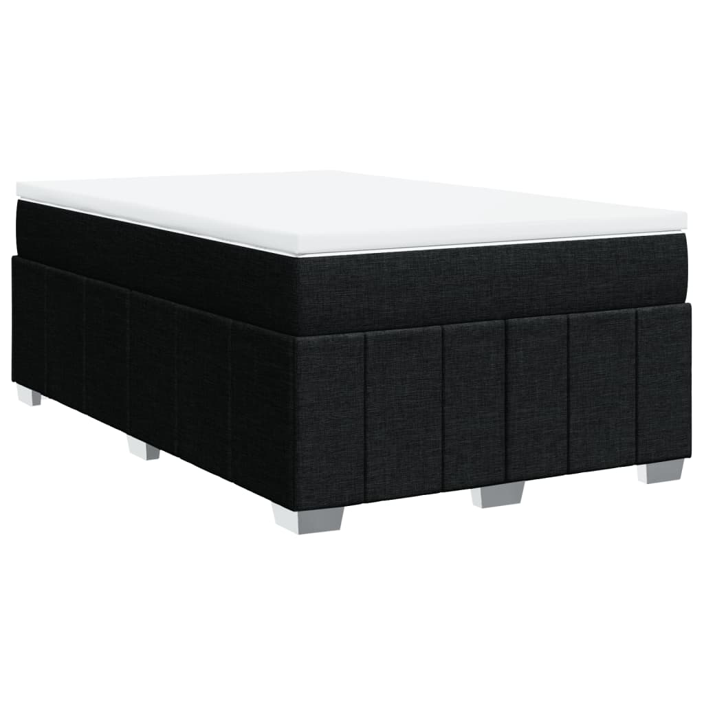 Κρεβάτι Boxspring με Στρώμα Μαύρο 120x200 εκ. Υφασμάτινο - Pakobazaar