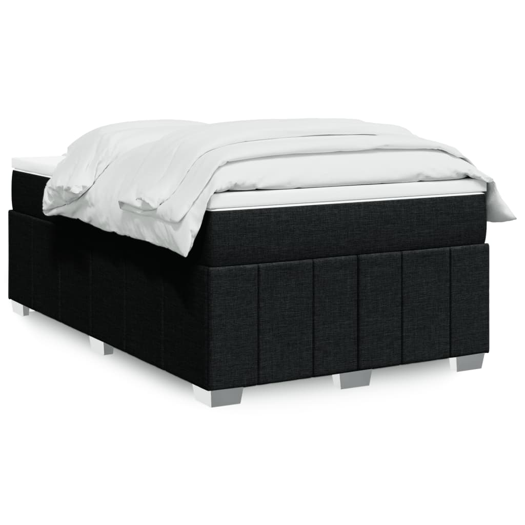 Κρεβάτι Boxspring με Στρώμα Μαύρο 120x200 εκ. Υφασμάτινο - Pakobazaar